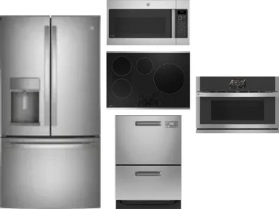 5 Piece Package Includes Refrigerator, Cooktop, Wall Oven, Microwave And Dishwasher